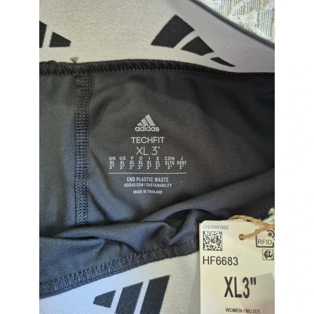 Adidas Techfit 3 Inch Short Tights‎ Womens XL Black Athletic Shorts HF6683 NEW
